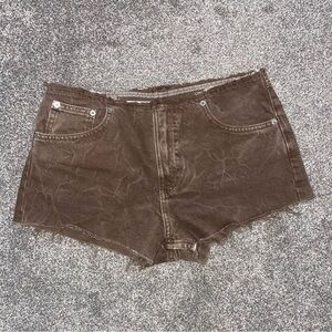 Brown Pull&Bear Waistless Denim Shorts